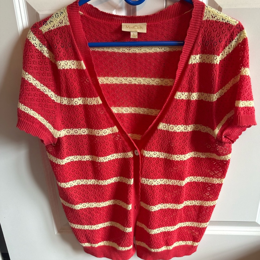 Modcloth Vibrant Red Knit Sweater - Picture 7 of 7